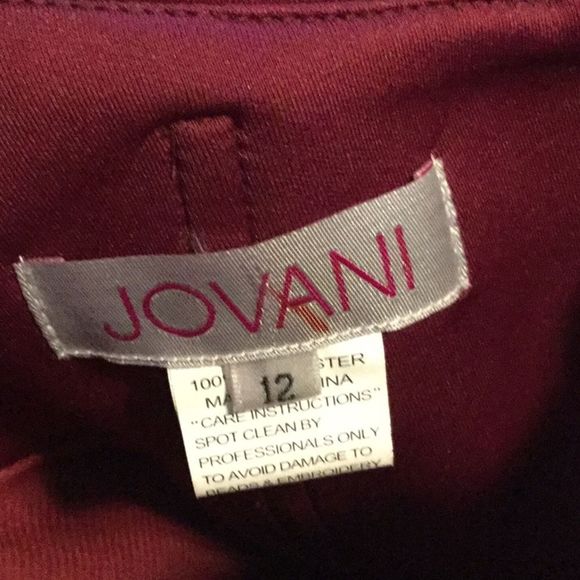 Jovani 63580 One Shoulder Short Dress Burgundy… - Picture 8 of 10